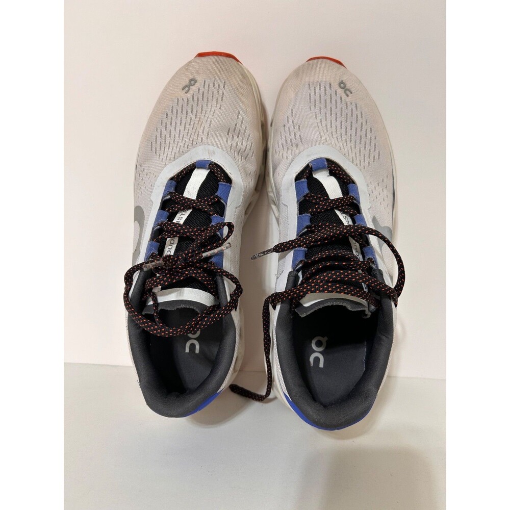 On Cloudmonster Mens size 10 44 Running Shoes Frost Surf White Cobalt Blue - Picture 5 of 11